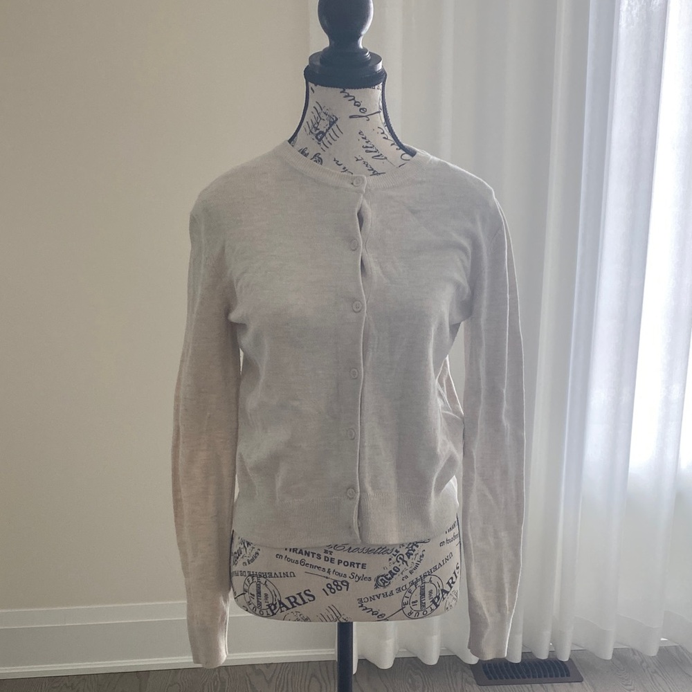 H&M Light Beige Button-Front Cardigan
